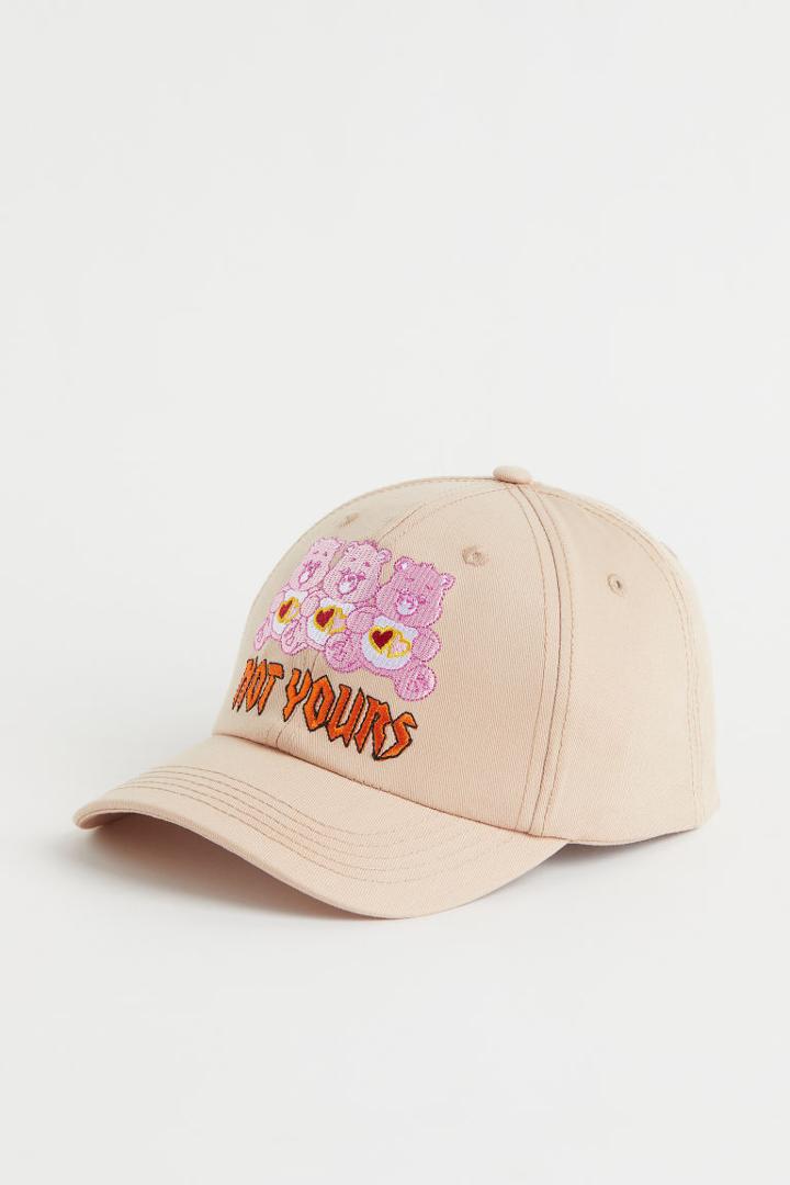 H & M - Twill Cap With Motif - Beige