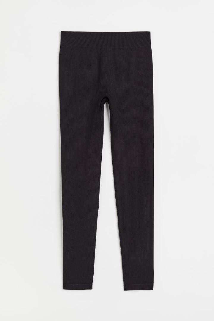 H & M - Thermolite Ribbed Leggings - Black