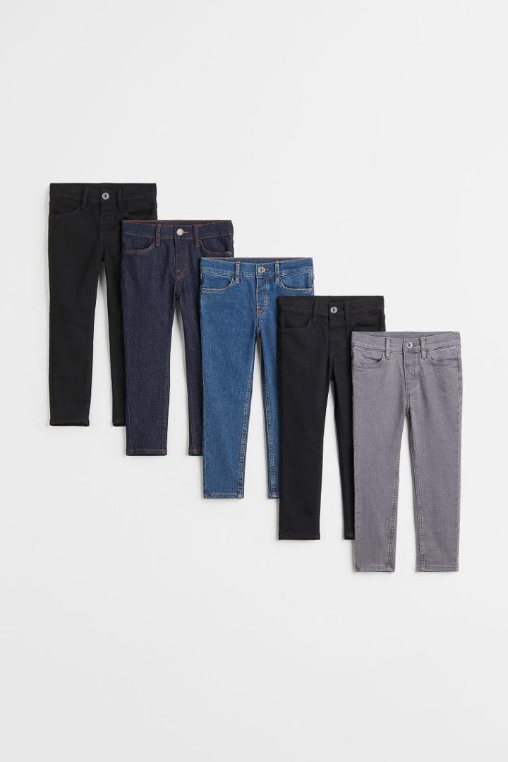H & M - 5-pack Comfort Stretch Slim Fit Jeans - Black
