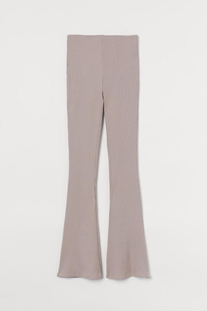 H & M - Ribbed Leggings - Brown