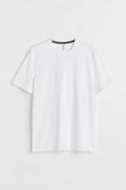 H & M - Regular Fit Short-sleeved Sports Shirt - White
