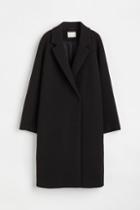 H & M - Double-breasted Coat - Black