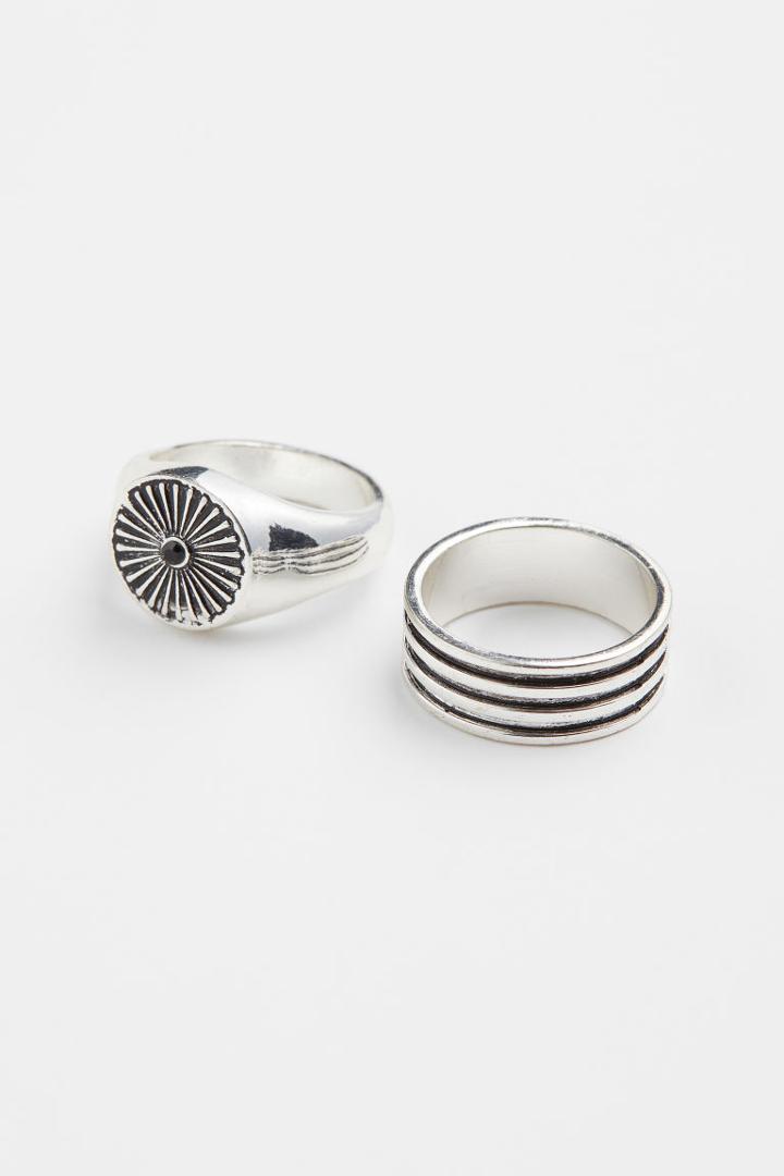 H & M - 2-pack Rings - Silver