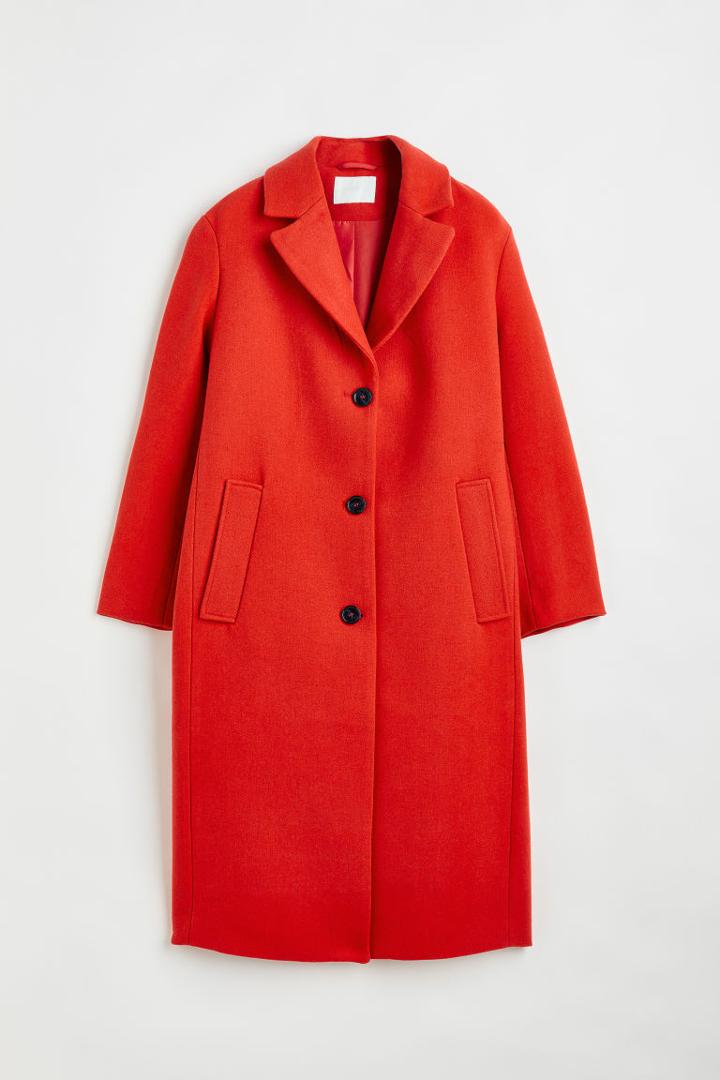 H & M - Single-breasted Coat - Orange