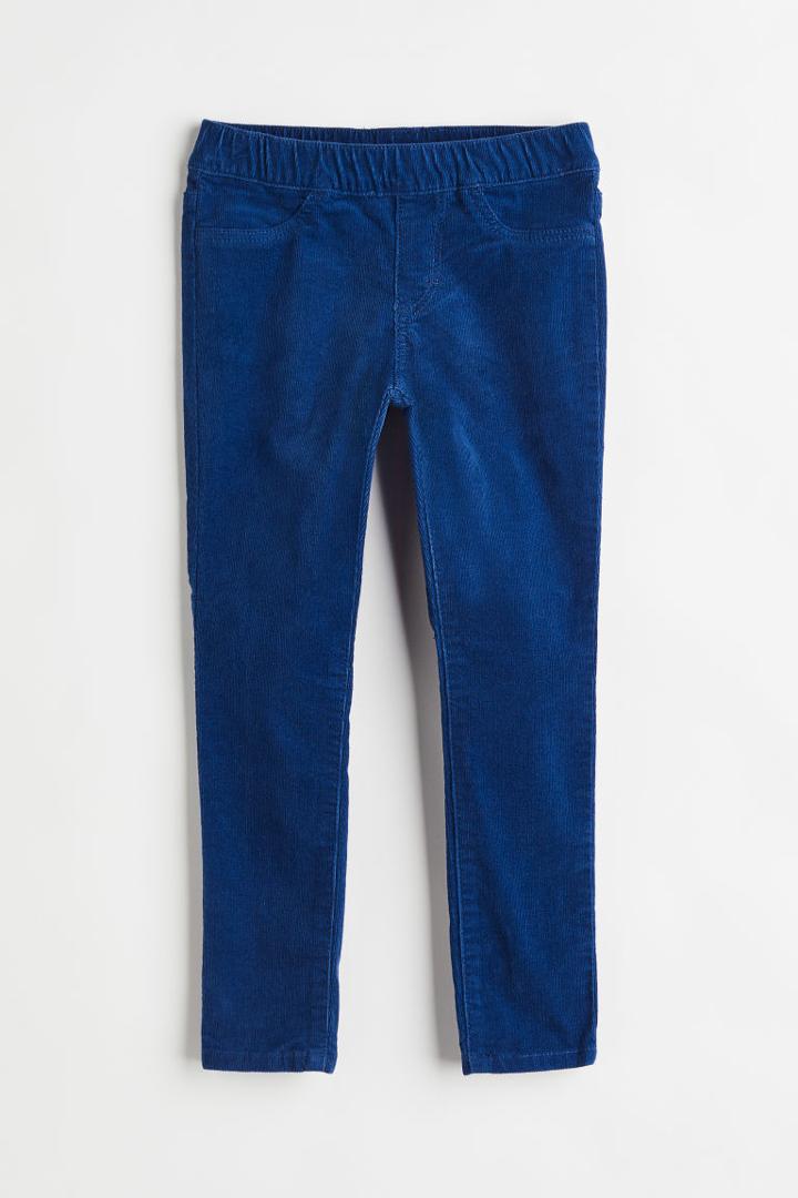 H & M - Corduroy Treggings - Blue