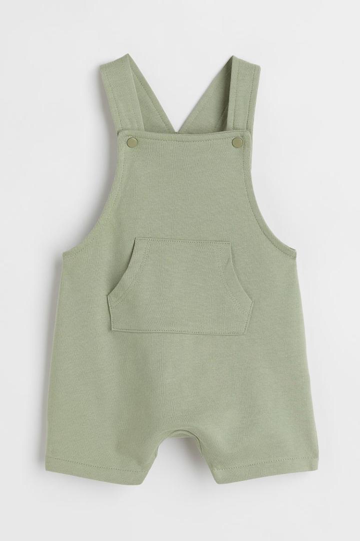 H & M - Cotton Overall Shorts - Green