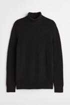 H & M - Regular Fit Turtleneck Sweater - Black