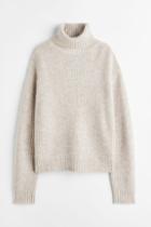 H & M - Rib-knit Turtleneck Sweater - Brown