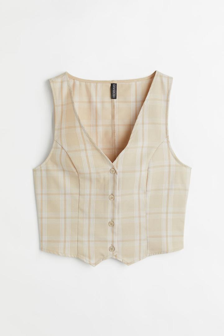 H & M - Mesh Mini Skirt - Beige
