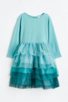H & M - Tulle-skirt Dress - Turquoise