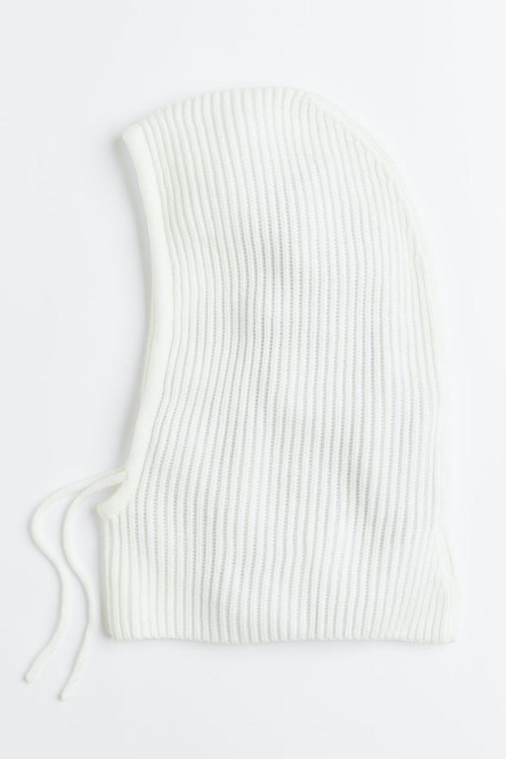 H & M - Rib-knit Balaclava - White