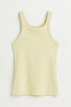 H & M - Ribbed Tank Top - Yellow
