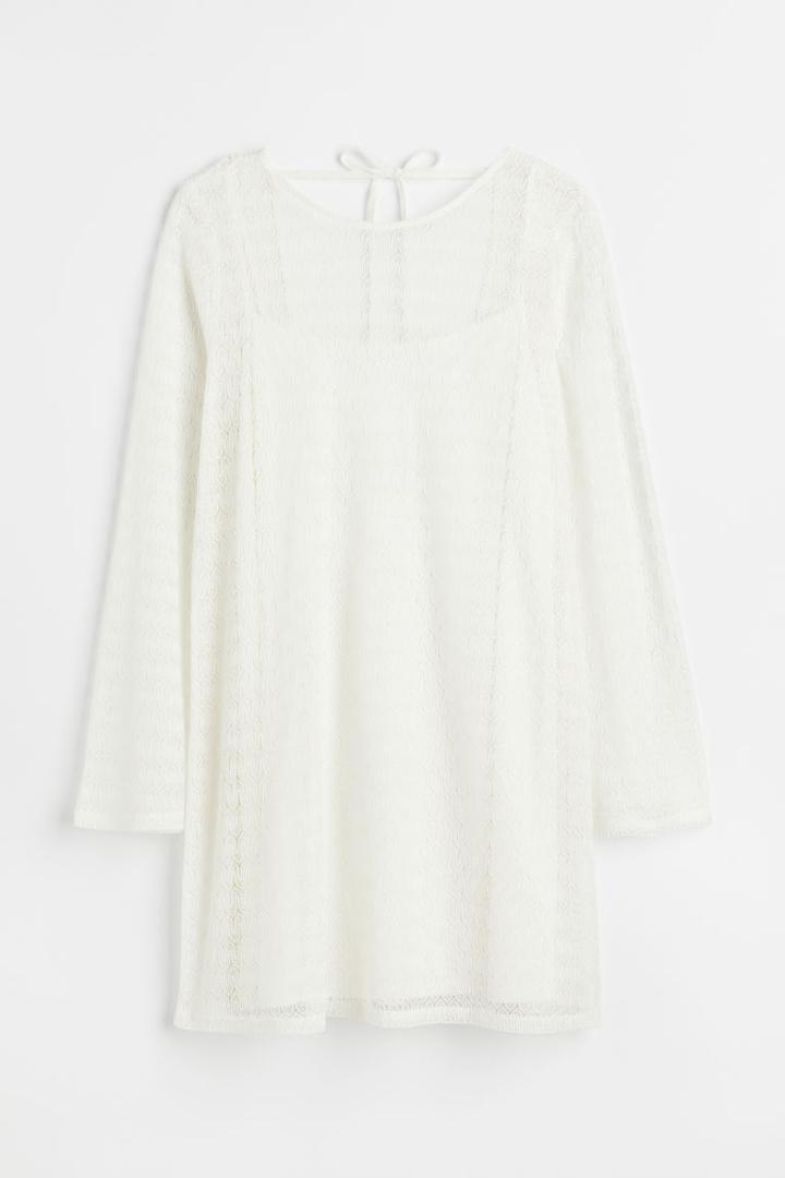 H & M - H & M+ Lace-knit Dress - White