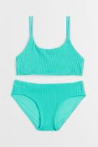 H & M - Crinkled Bikini - Turquoise