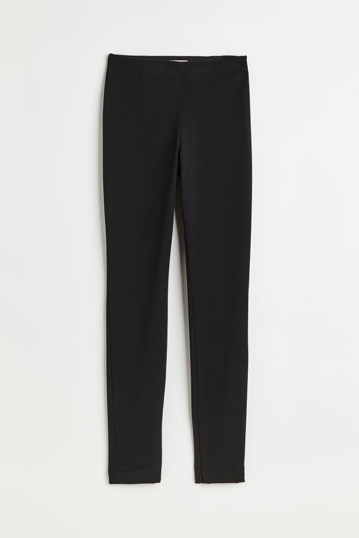 H & M - Zip-hem Pants - Black
