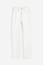 H & M - Curvy Fit Straight High Jeans - White
