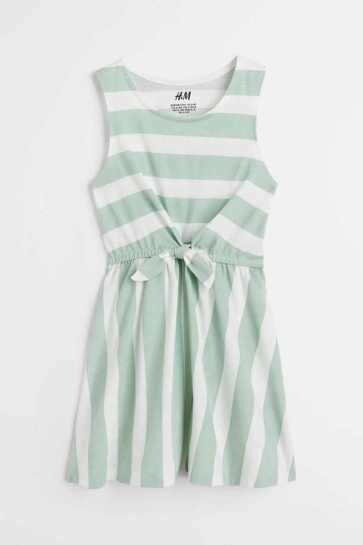 H & M - Tie-detail Dress - Green