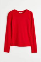 H & M - Long-sleeved Jersey Top - Red