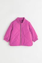 H & M - Quilted Bomber Jacket - Purple