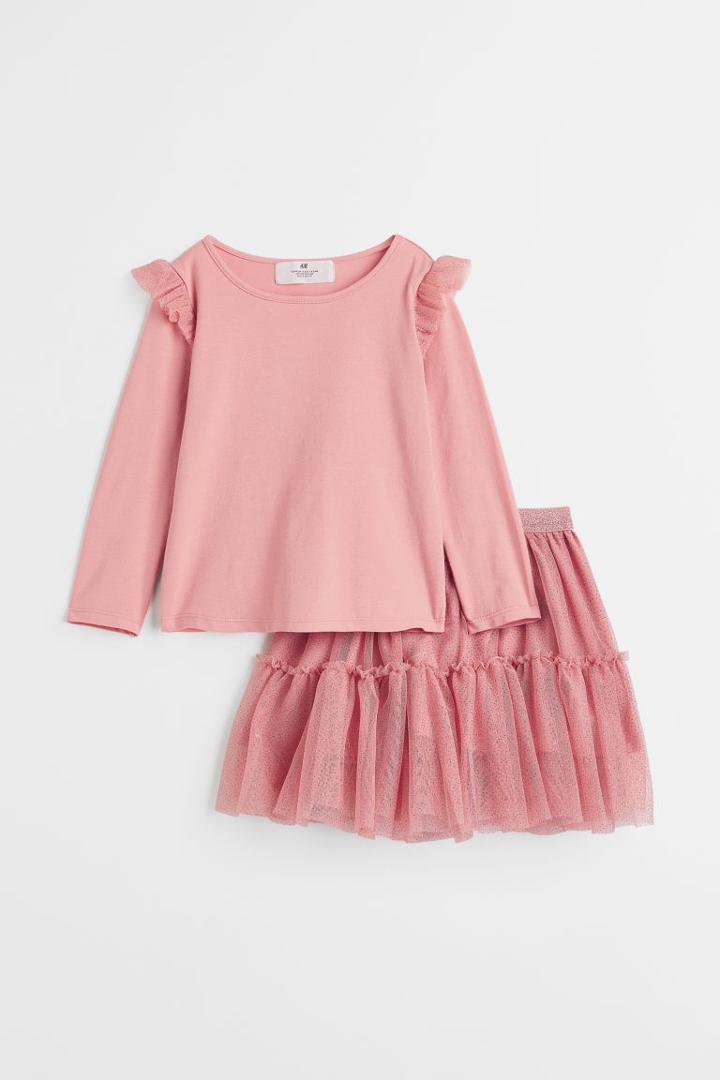 H & M - 2-piece Tulle Set - Pink