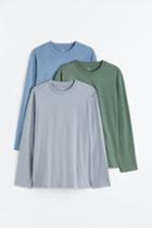 H & M - 3-pack Regular Fit Jersey Shirts - Blue