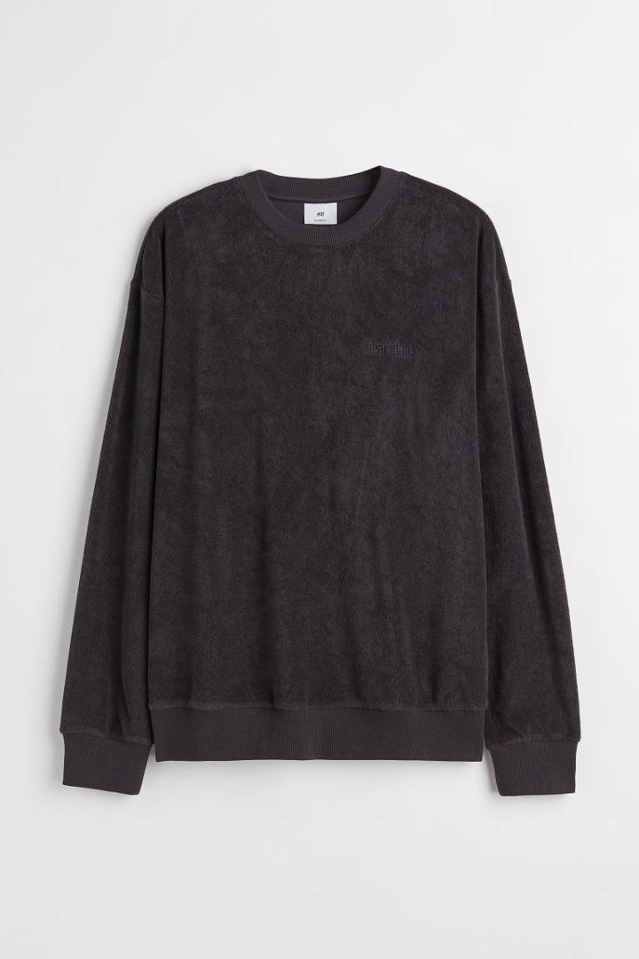 H & M - Relaxed Fit Terry Sweatshirt - Gray