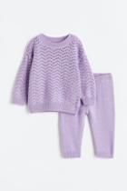 H & M - 2-piece Knit Set - Purple