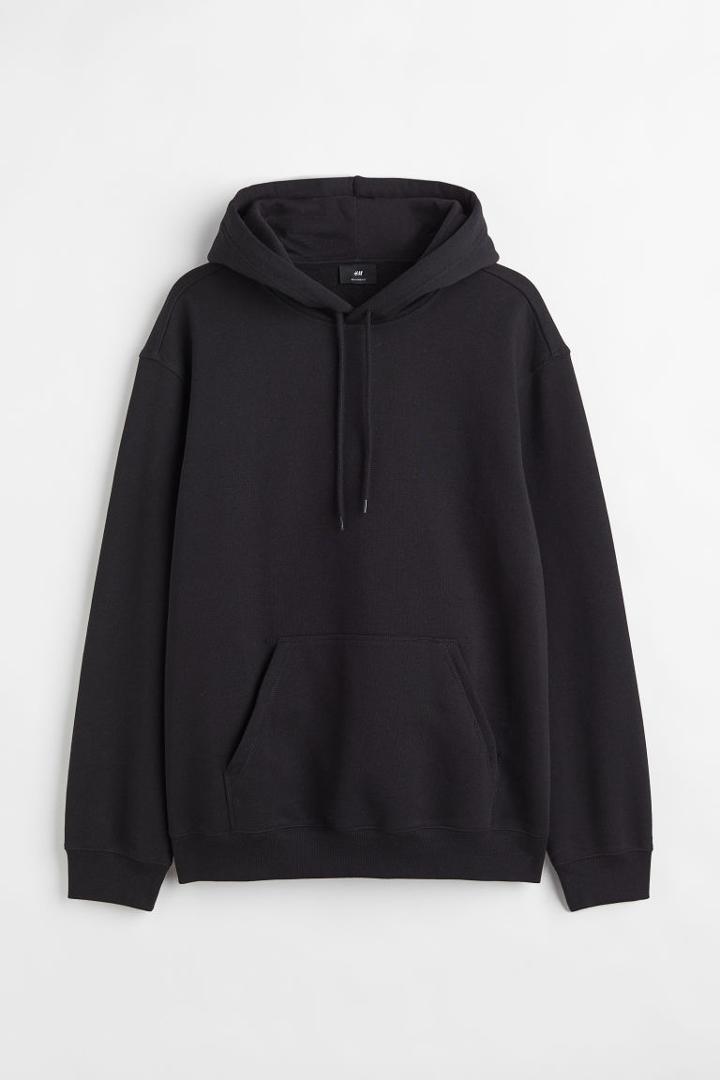 H & M - Relaxed Fit Hoodie - Black