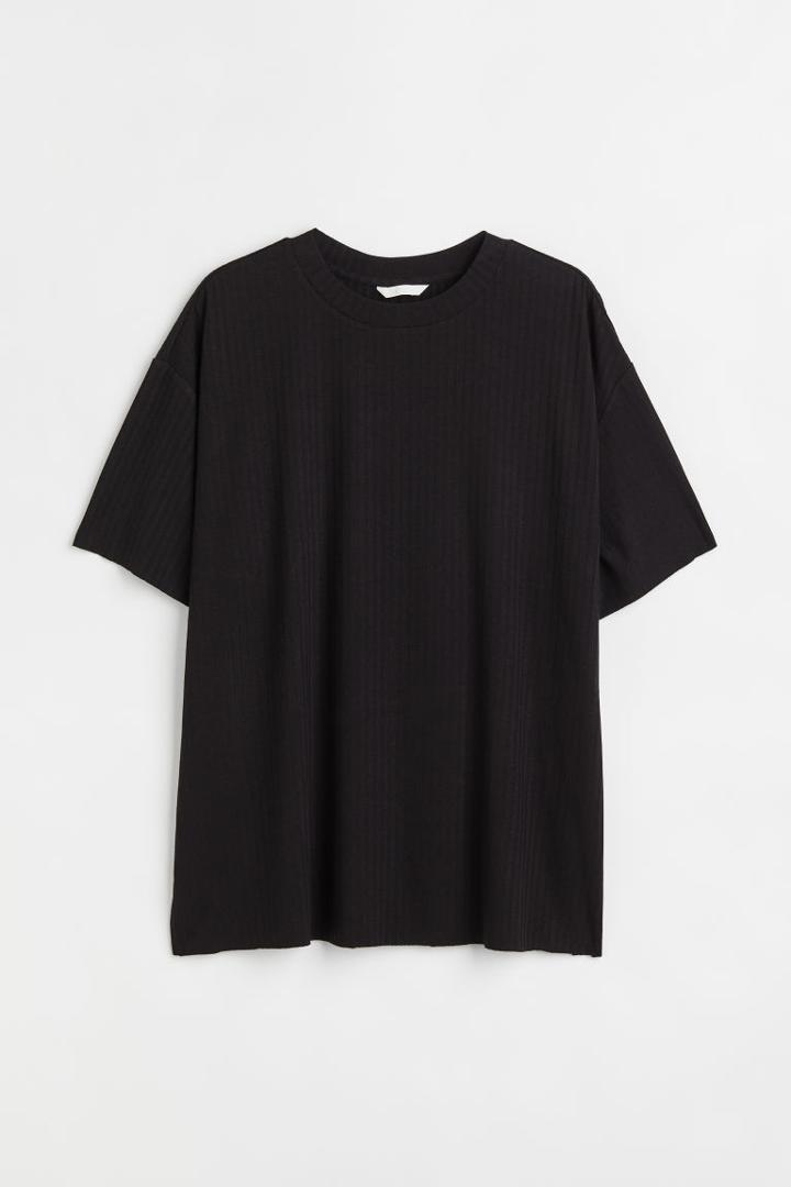 H & M - H & M+ Ribbed T-shirt - Black