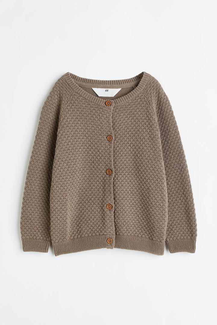 H & M - Textured-knit Cardigan - Brown
