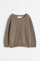H & M - Textured-knit Cardigan - Brown