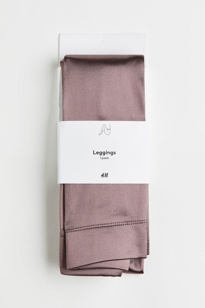 H & M - Shimmery Leggings - Pink