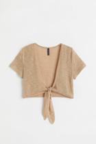 H & M - Tie Detail Cardigan - Beige