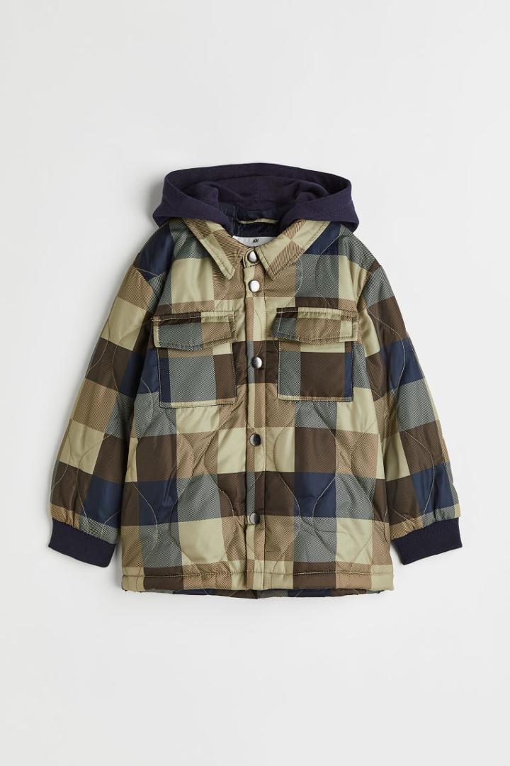 H & M - Hooded Quilted Jacket - Beige