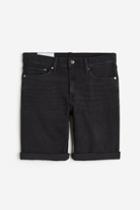 H & M - Slim Denim Shorts - Black