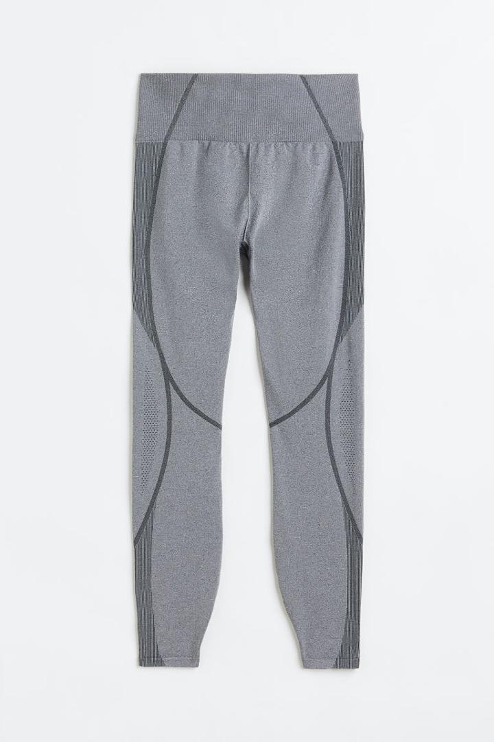 H & M - Seamless Sports Leggings In Drymove&trade; - Gray