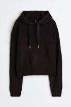 H & M - Knit Hoodie - Black