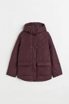 H & M - Oversized Quilted Jacket - Brown