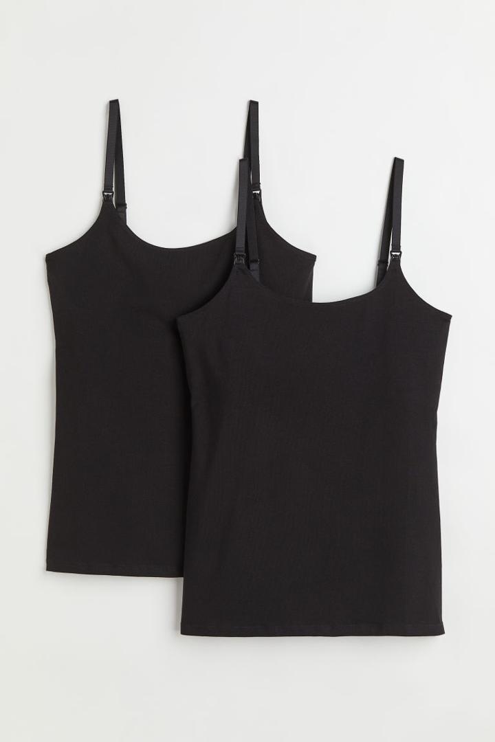 H & M - Mama 2-pack Nursing Tank Tops - Black