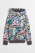 H & M - Patterned Hoodie - White