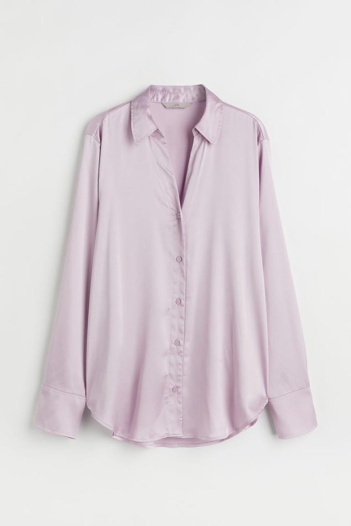H & M - V-neck Blouse - Purple