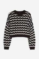 H & M - H & M+ Pointelle-knit Sweater - Black