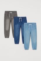 H & M - 3-pack Slim Fit Denim Joggers - Gray