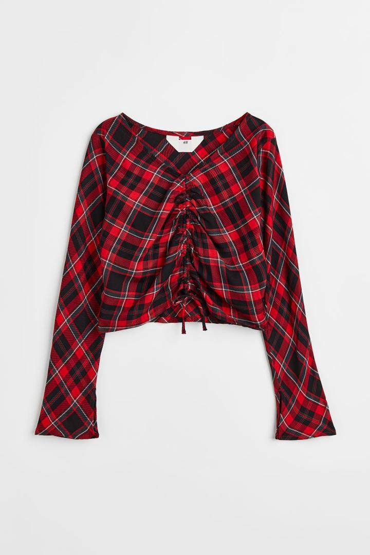 H & M - Drawstring Top - Red