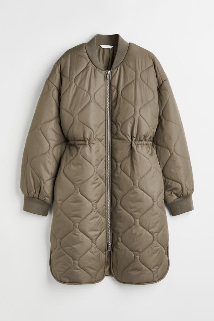 H & M - Mama Quilted Coat - Green
