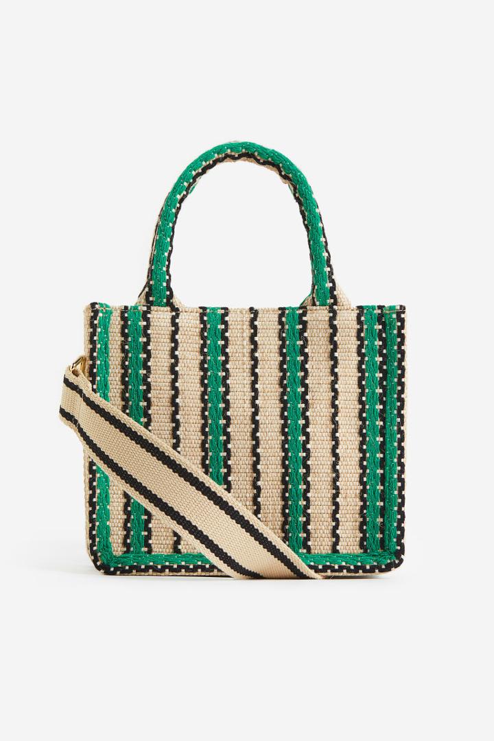 H & M - Jute-blend Mini Shopper - Green