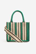 H & M - Jute-blend Mini Shopper - Green