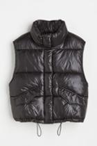 H & M - Stand-up-collar Puffer Vest - Black