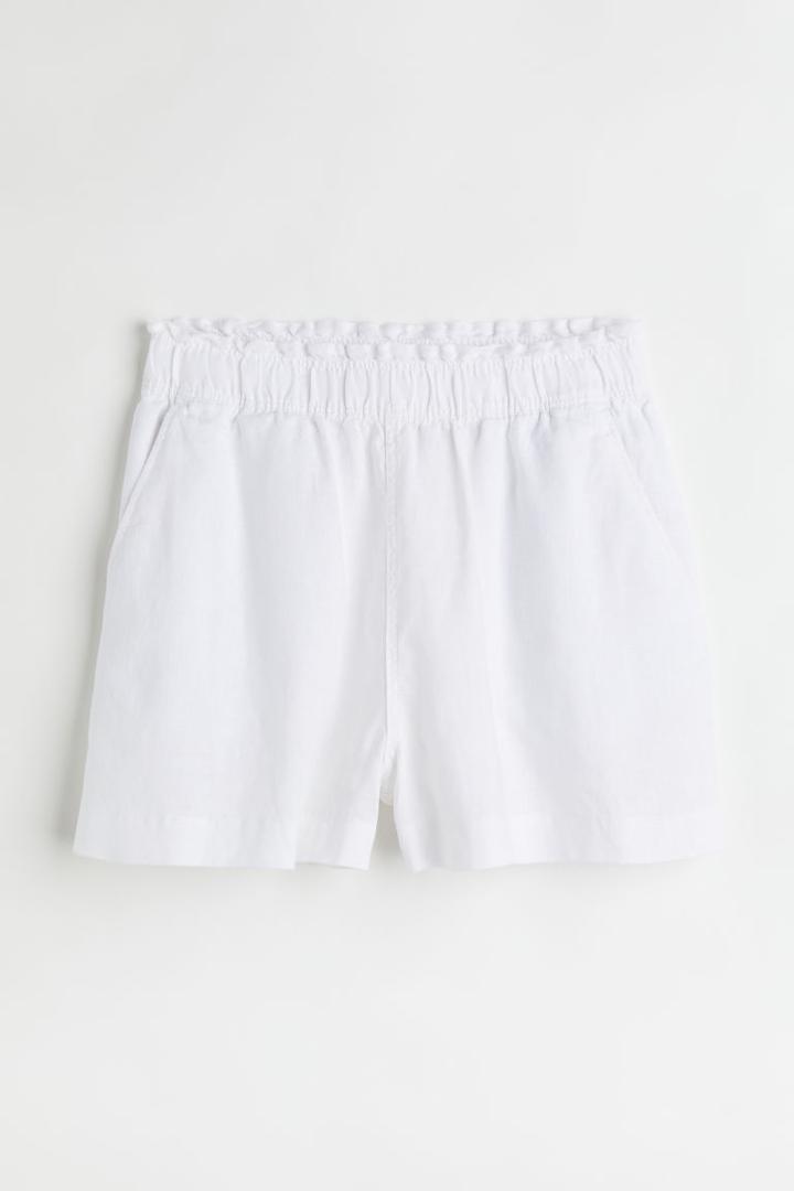 H & M - Linen Shorts - White