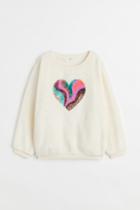 H & M - Design-front Sweatshirt - White